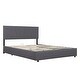 preview thumbnail 6 of 14, Grey Full Upholstered Platform Bed with Lifting Storage and Tufted Headboard