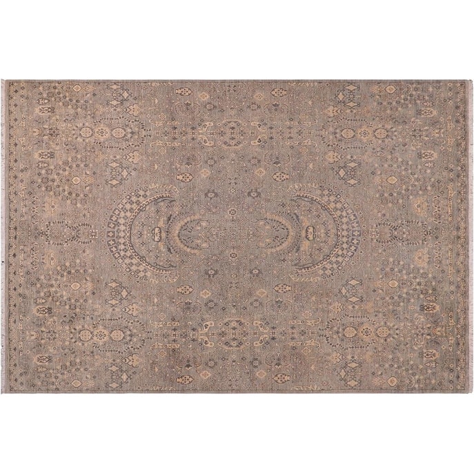 Bohemian Ziegler Madeline Blue Gray Hand-Knotted Wool Rug - 7'9'' x 10'3''
