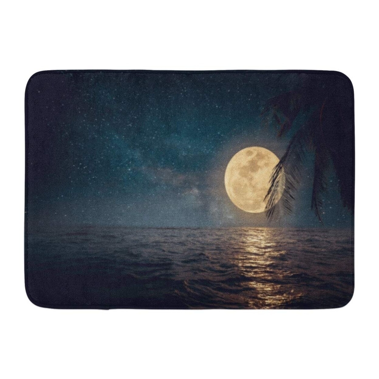 Shop Beautiful Fantasy Tropical Beach Star And Full Moon In Night Skies Retro Vintage Color Tone Doormat Floor Rug Bath Mat Multi On Sale Overstock 31779079