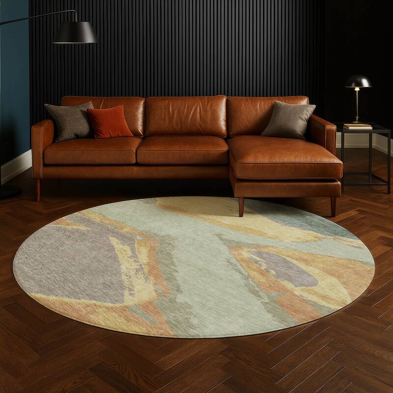 Machine Washable Indoor/ Outdoor Modern Cheney Chantille Rug