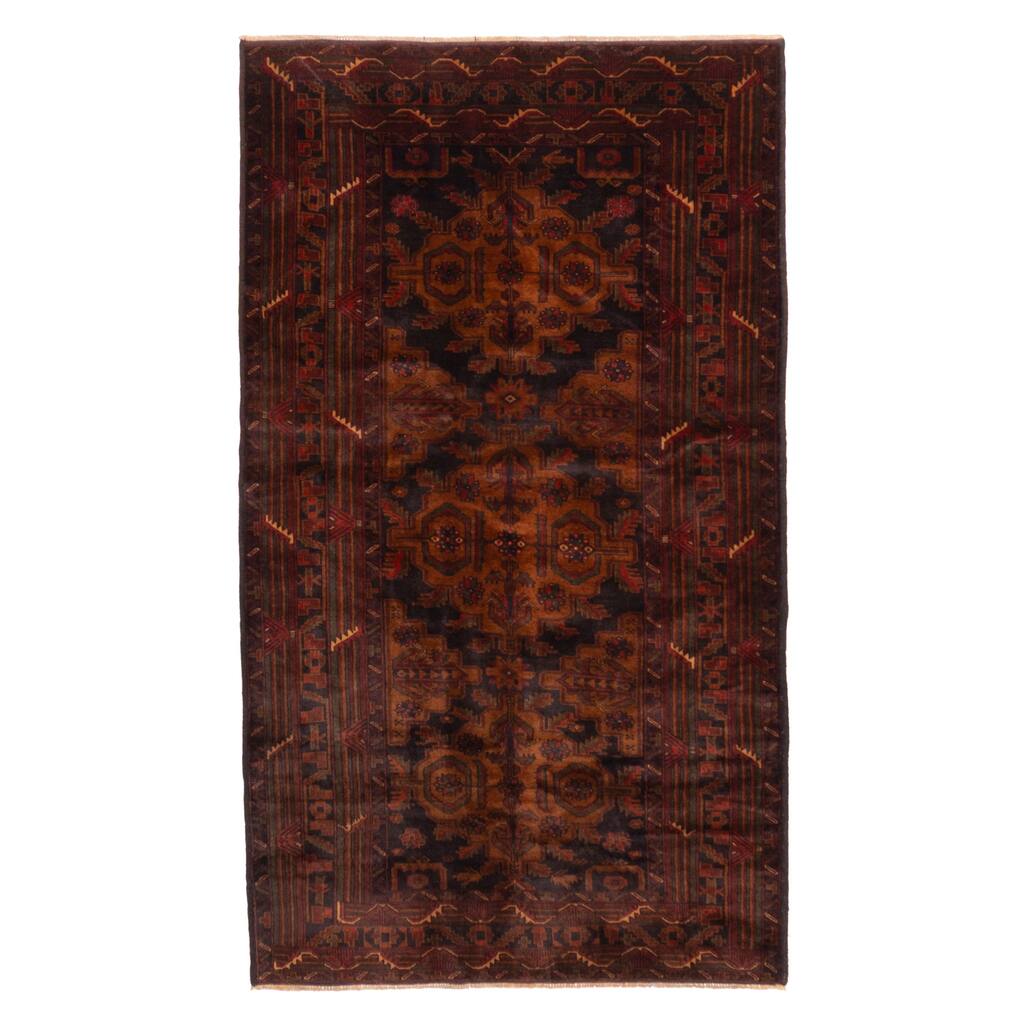 ECARPETGALLERY Hand-knotted Teimani Black, Copper Wool Rug - 4'2 x 7'2