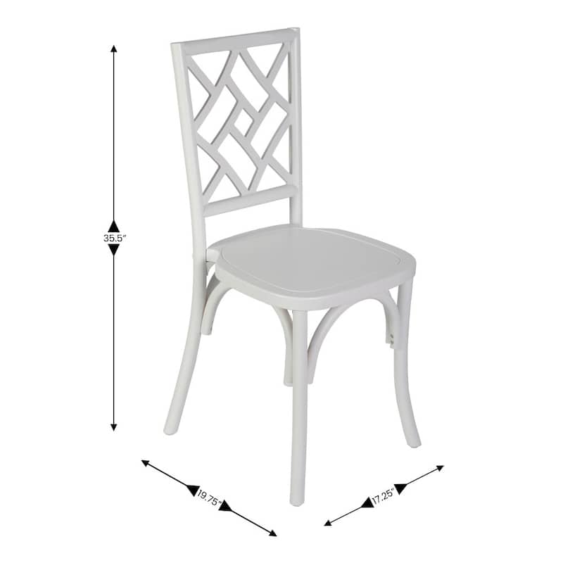 Commercial Solid Wood Stackable Dining Chair with Intricate Back Detail - 19.75"D x 17.25"W x 35.5"H