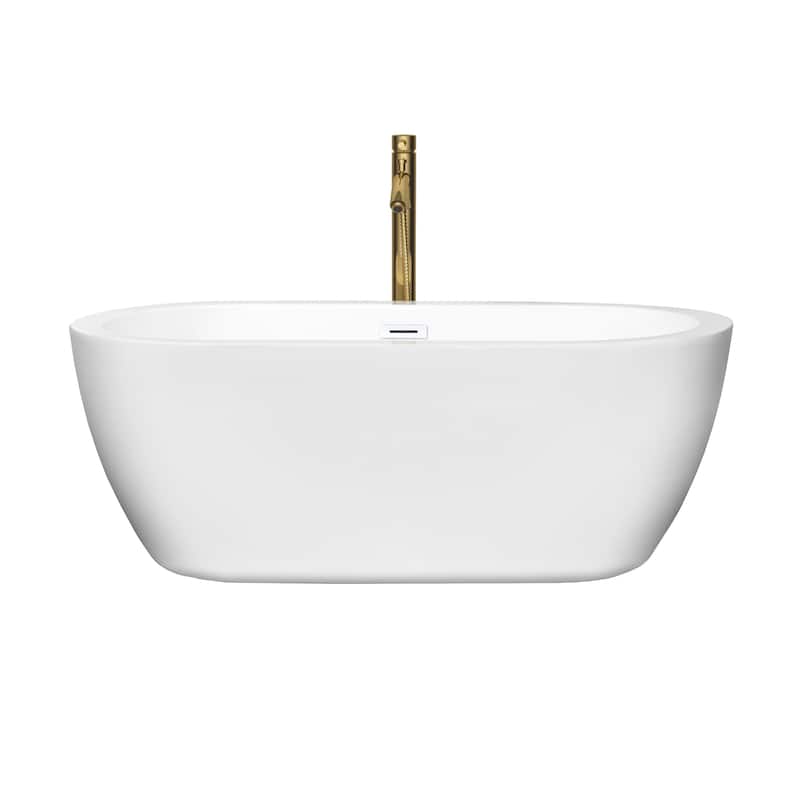 Wyndham Collection Soho 60-inch White Freestanding Soaking Bathtub