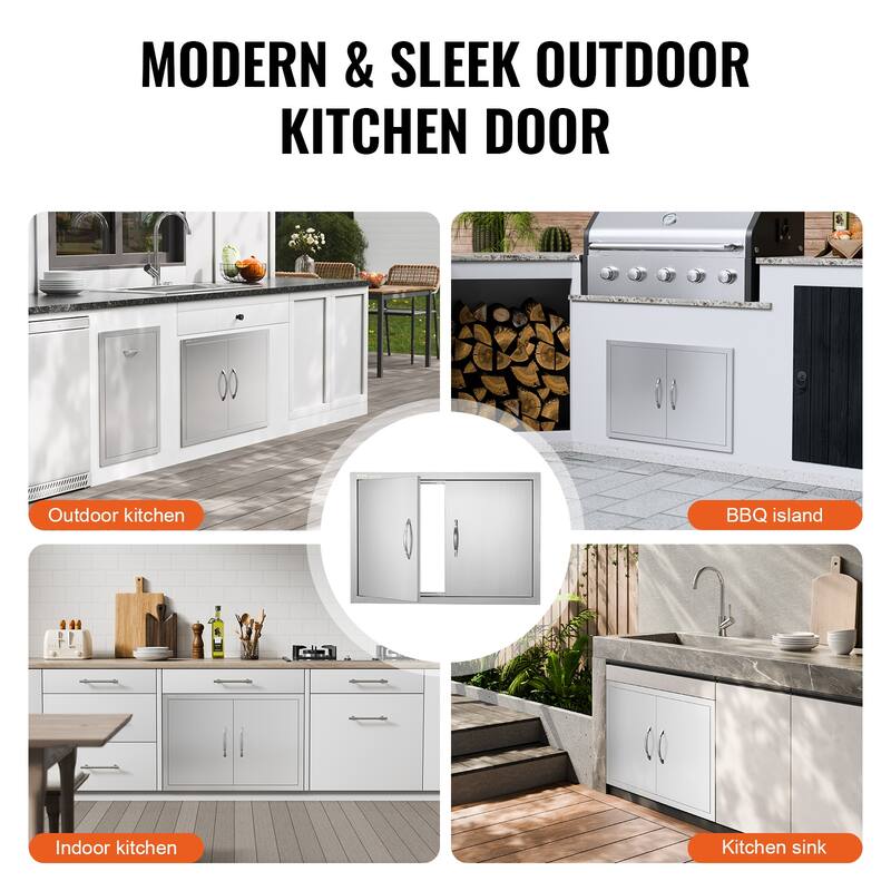 VEVOR Stainless Steel Outdoor Kitchen Access Door, 30W x 21H Inch