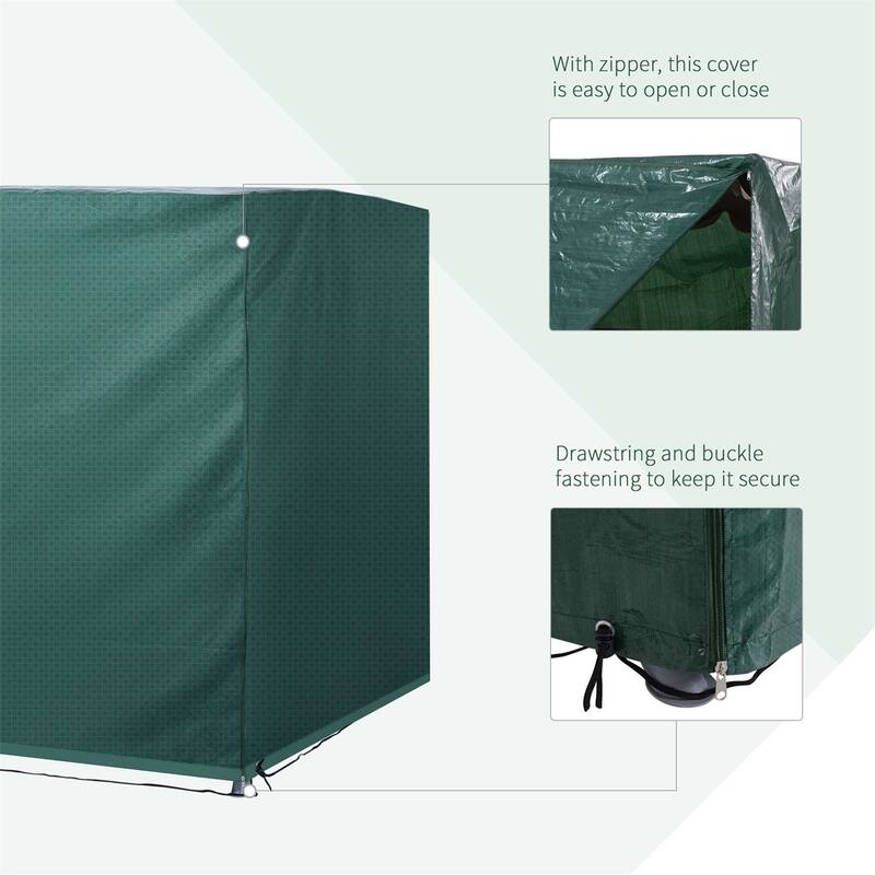 Dark Green Large Outdoor Swing Chair Cover with Waterproof PE Material and UV and Weather Resistant - 84.6" L x 61" W x 59.1" H