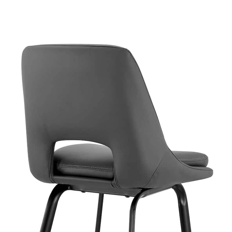 Carise Metal and Faux Leather Bar or Counter Swivel Stool