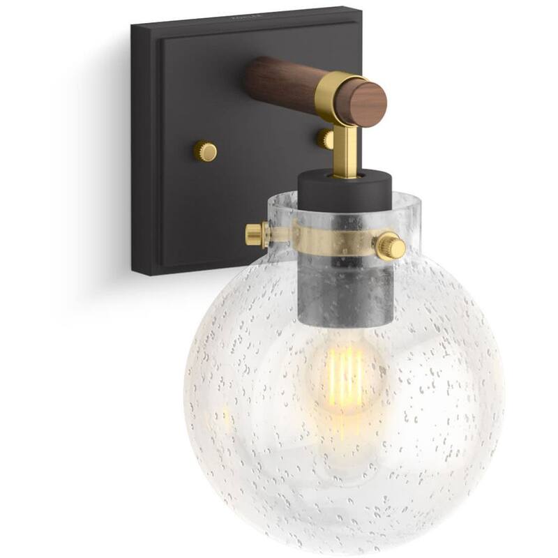 Kohler Lighting 38412-SC01 Holt 10" Tall Wall Sconce - Matte Black / Brushed Modern Brass
