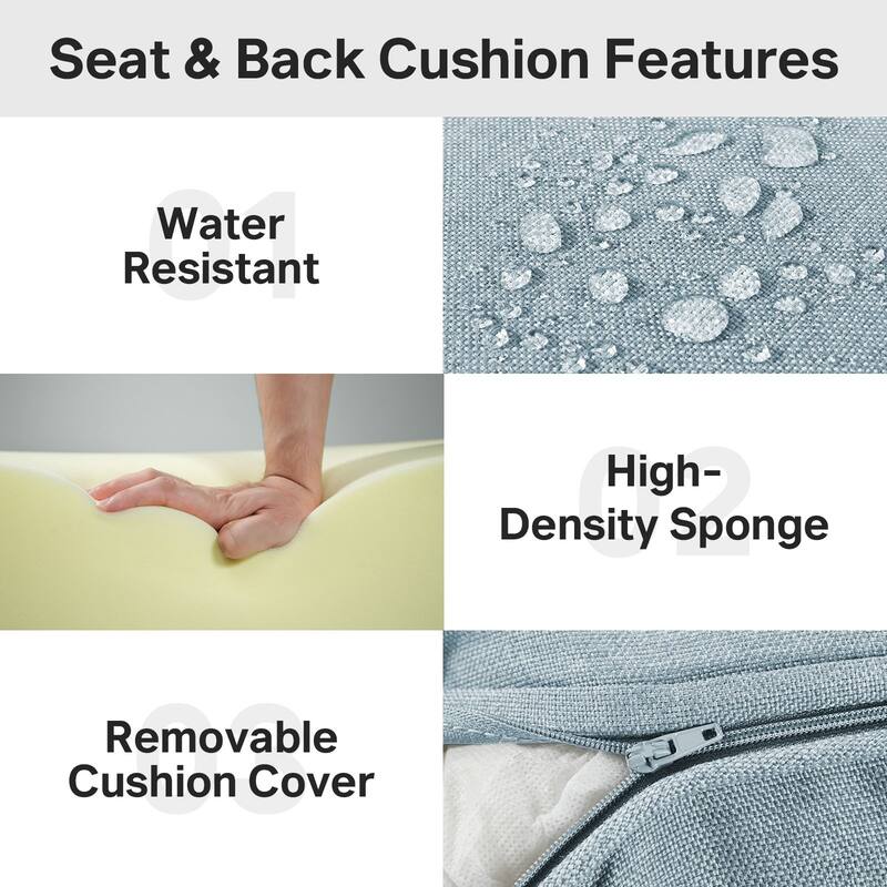 22" W x 24" D x 6" T Outdoor Lounge Chair Replacement Cushion Set Water and Fade Resistant