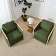 preview thumbnail 72 of 165, KINWELL 31"W Oak Frame Upholstered Swivel Barrel Armchair