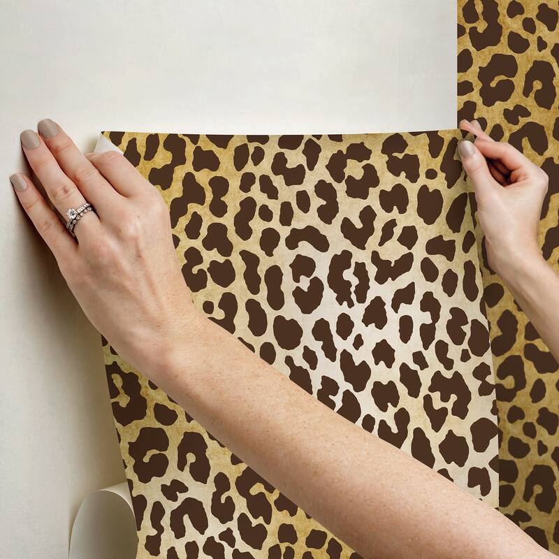 RuLeopard Brown Peel and Stick Wallpaper