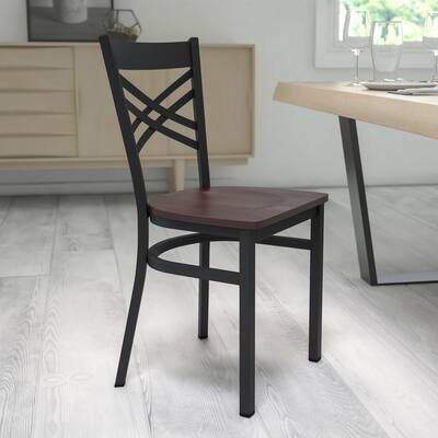 X'' Back Metal Restaurant Chair - 16.5"W x 17"D x 32.25"H - 16.5"W x 17"D x 32.25"H