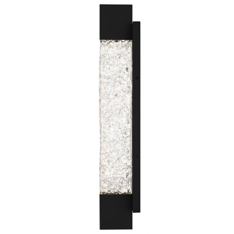 Matte Black LED Outdoor Wall Lantern from the Solace Collection