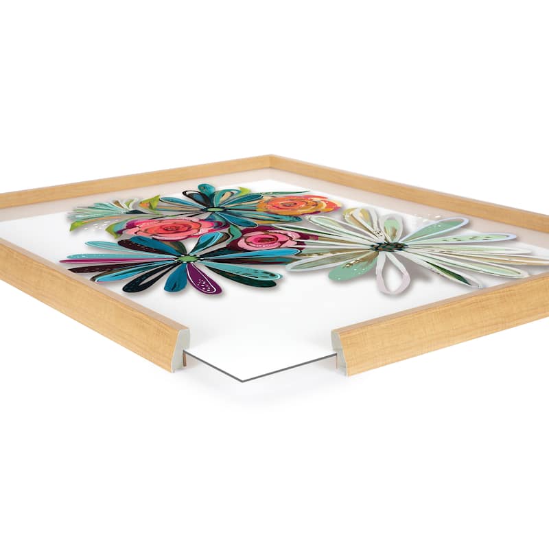 Kate and Laurel Blake Flowers Glass Framed Printed Art by Jessi Raulet