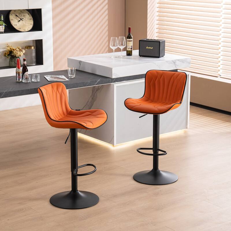 Counter Height Bar stools Modern Leather Adjustable Barstools