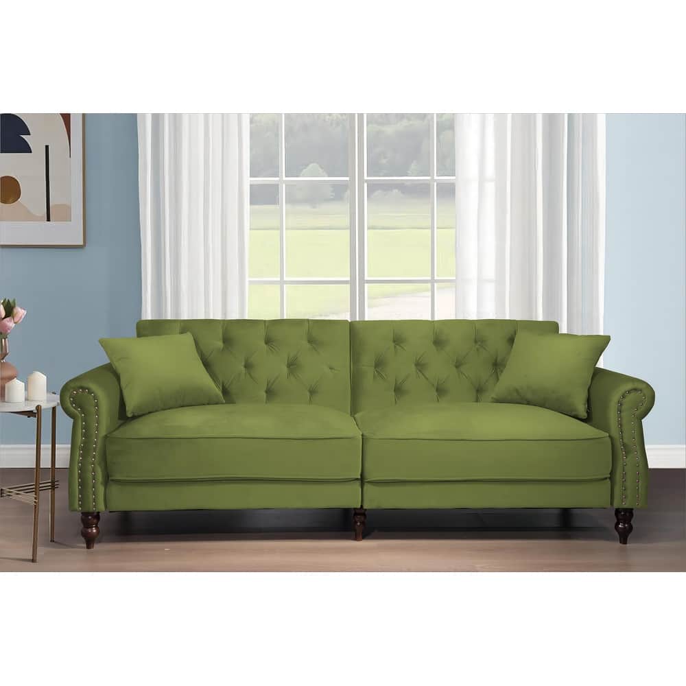 87.8'' Convertible Velvet Sofa Bed Sleeper Futon