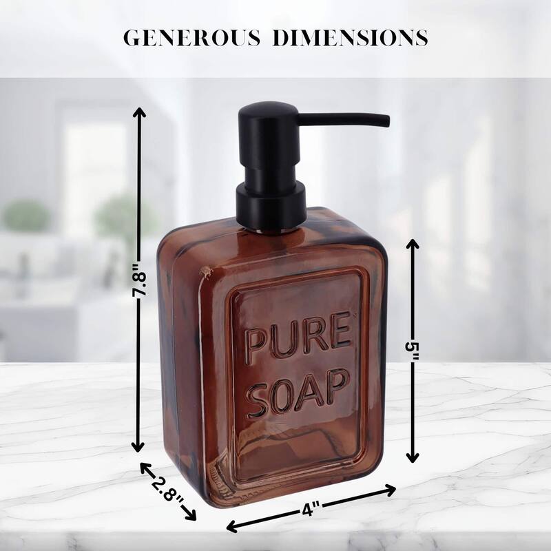 vintage Glass Soap Dispenser PURE SOAP 18 FL OZ - 18 Fl Oz