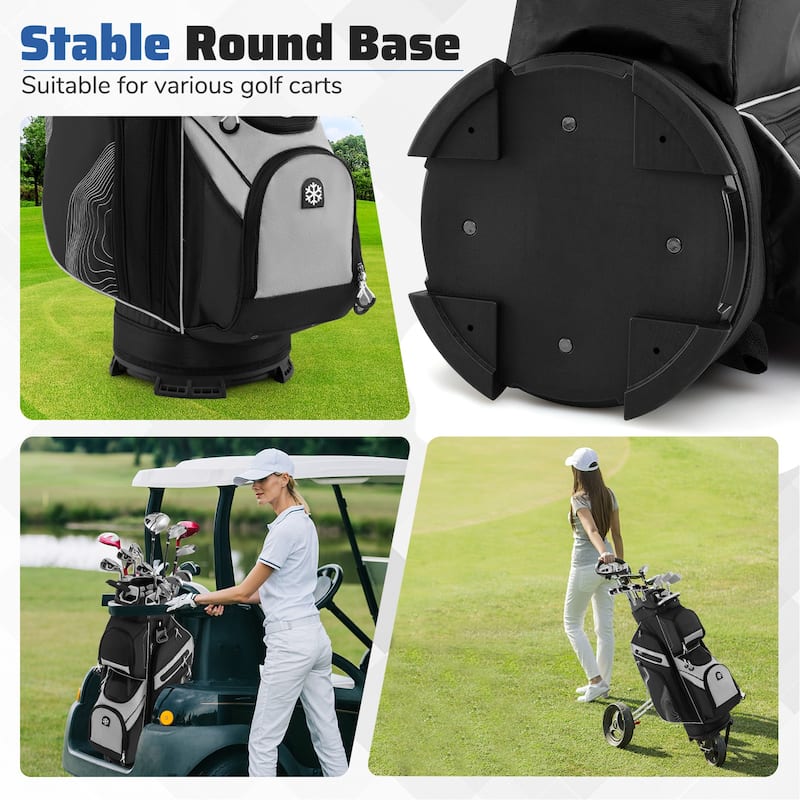 Gymax Golf Cart Bag Molded Lock Top Golf Bag w/14-Way Full Length