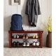preview thumbnail 4 of 41, Copper Grove Cranesbill Mudroom Shoe Storage Bench Cherry