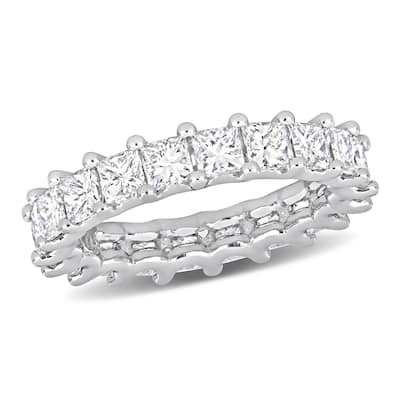 Miadora 4 1/7ct TDW Princess Cut Diamond Eternity Ring in Platinum