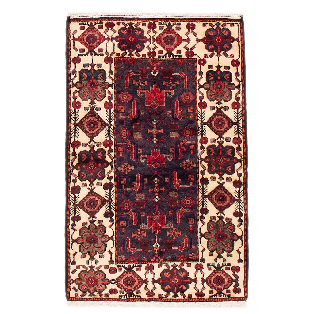 ECARPETGALLERY Hand-knotted Andelz Navy Wool Rug - 3'7 x 5'5