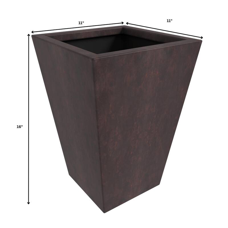 Square Fiberstone Planter Pot Set for Indoor Outdoor Serene Series