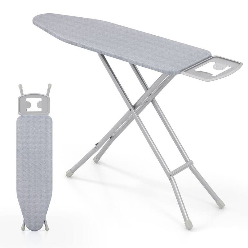 Gymax 57'' x 15'' Foldable Ironing Board w/ 7-Level Height - Grey