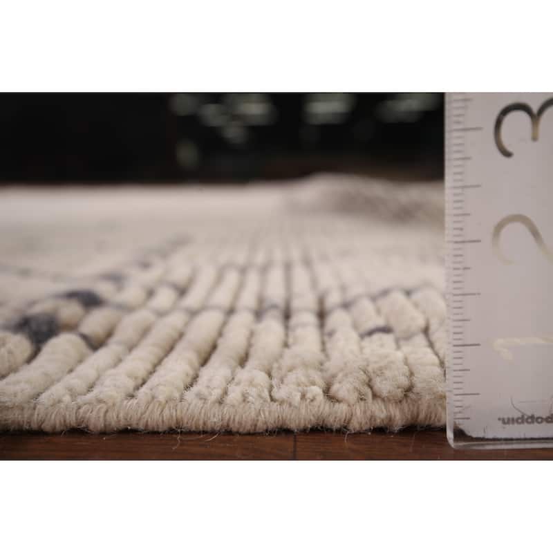 Earth Tone Moroccan Area Rug Handmade Wool Carpet - 8'3" x 10'2"