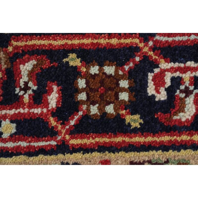 Hand Knotted Oriental 100% Wool Carpet Traditional Medallion Oranges & Rust Heriz (serapi) Area Rug - 5' 11'' X 4' 0''