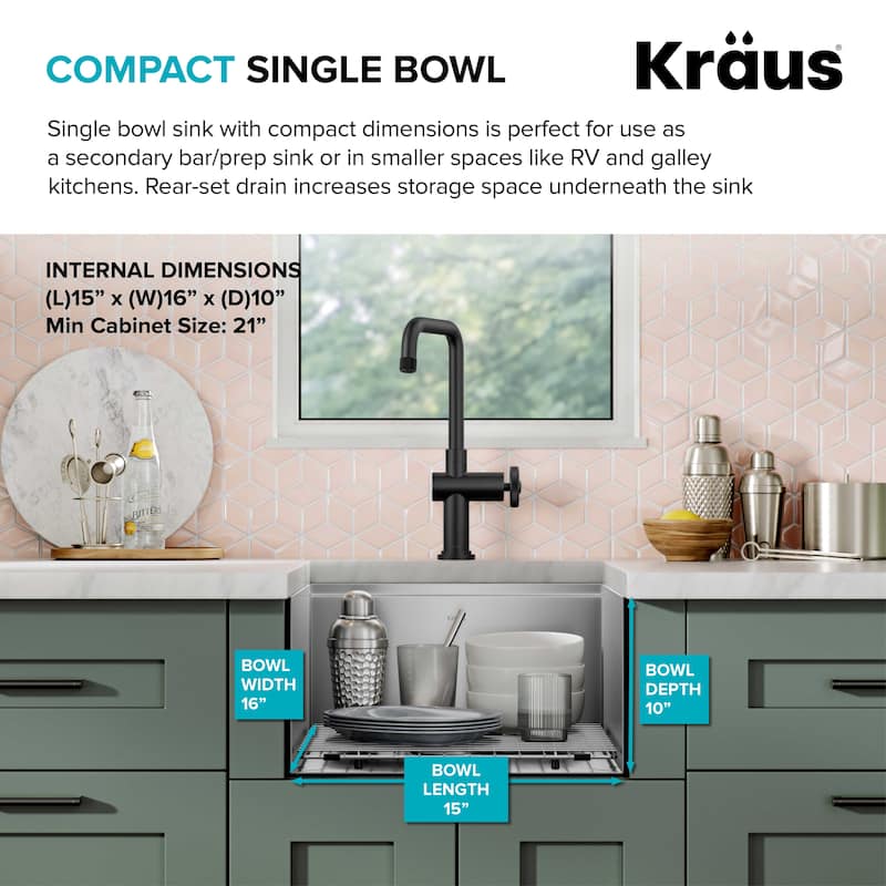 KRAUS Kore Workstation Undermount Stainless Steel Kitchen Sink