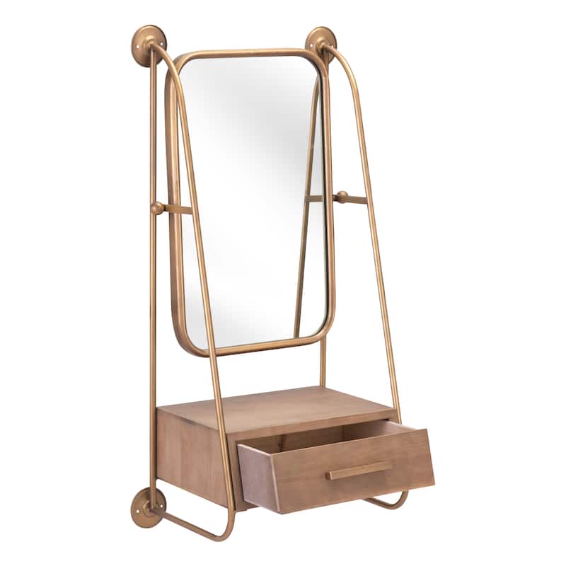 Grist Mill Mirror Shelf Gold