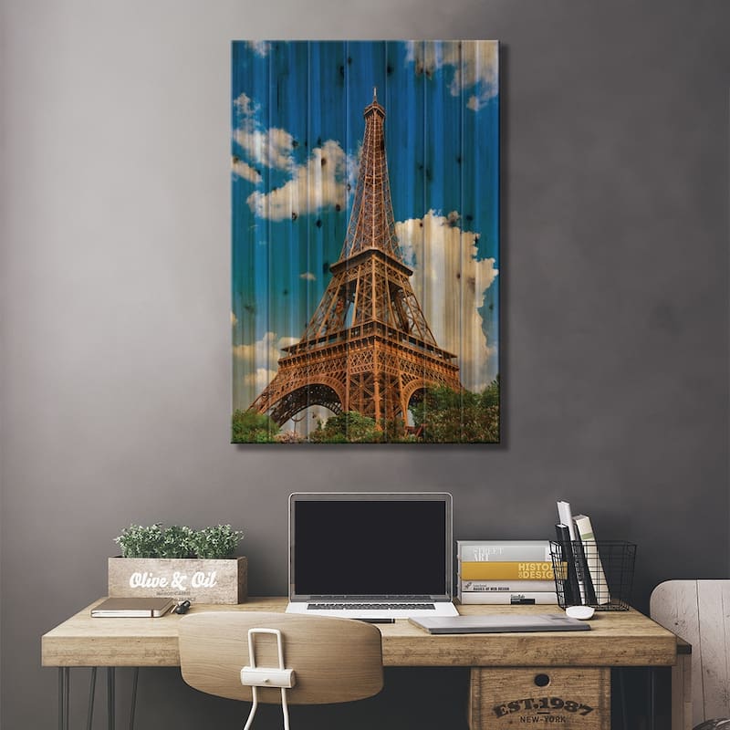 Eiffel Tower. Paris, France Print On Wood by Russ Bishop - Multi-Color