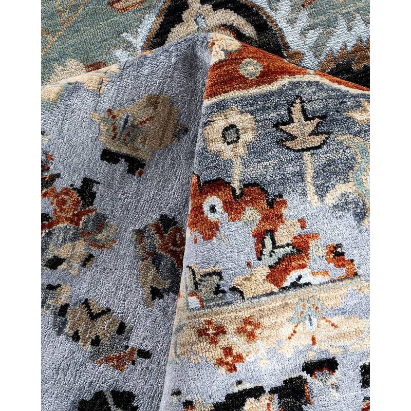 Ikat One-of-a-Kind Hand-Knotted Area Rug - Rust, 8' 10" x 12' 3" - 8' 10" x 12' 3"