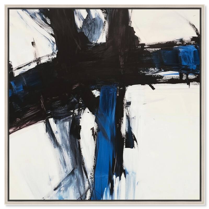 Blue Streak I Canvas by Art Remedy - Silver - 16" x 16"