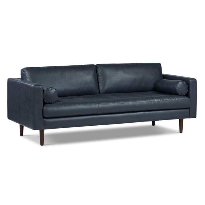 Poly & Bark Napa 88.5" Sofa - Genuine Italian Leather - Deepsky Blue