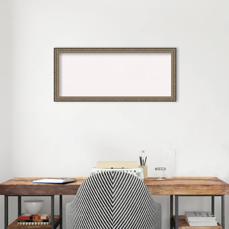 Parisian Silver Wood Framed White Corkboard Bulletin Board