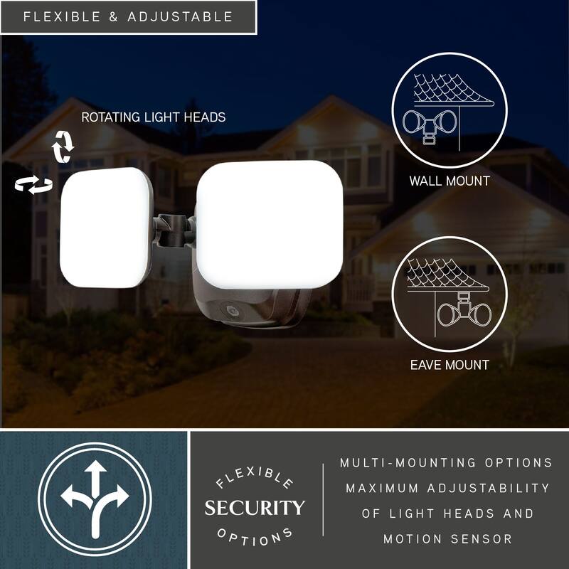Theta 2 Light LED Outdoor Dusk to Dawn Security Flood Light White