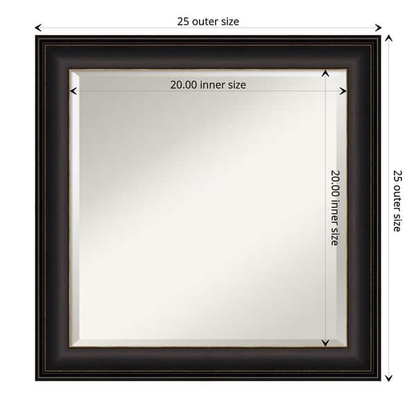 dimension image slide 4 of 6, Beveled Bathroom Wall Mirror - Trio Oil Rubbed Bronze Frame - Trio Oil Rubbed Bronze