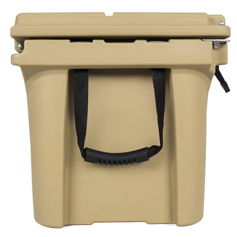 50 Quart Khaki Cooler, Ultra-Light Insulated Ice Chest - Heavy-Duty Hard Shell Cooler with 6-Day Ice Retention