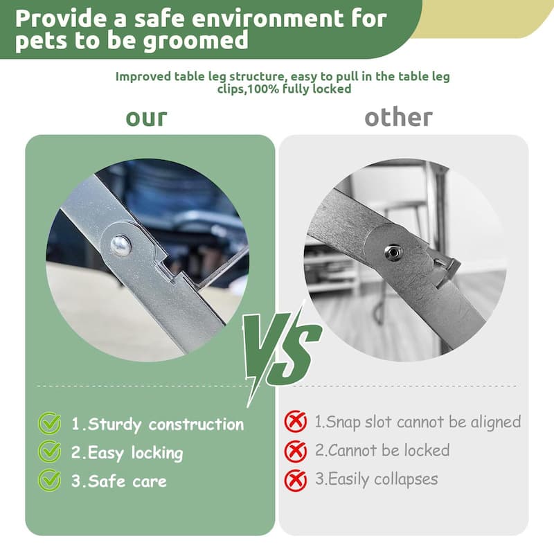 36 Inch Foldable Dog Grooming Table for Home with Adjustable Arm, Noose, Non-Slip Surface, and Storage Mesh Tray