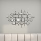 preview thumbnail 9 of 18, Black Metal Geometric Home Wall Decor with Square Mirrored Accents
