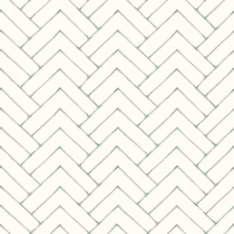 Chesapeake Oswin Teal Tiered Herringbone Wallpaper