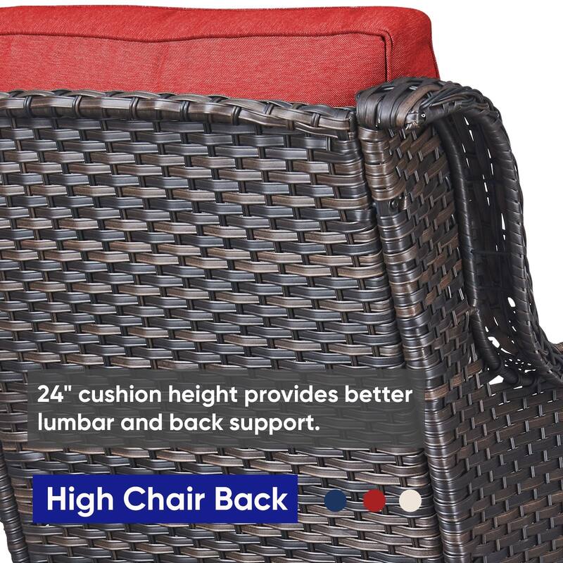Gymojoy Wicker Swivel Glider Chair with Water-Resistant Olefin Cushions