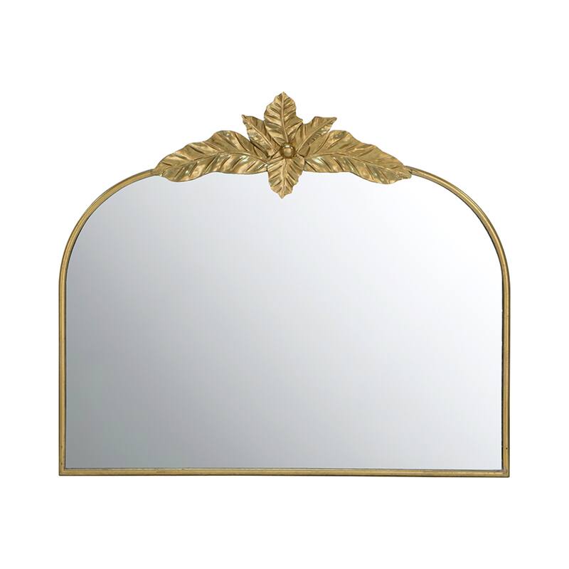 Gold Arched Mirror with Metal Frame