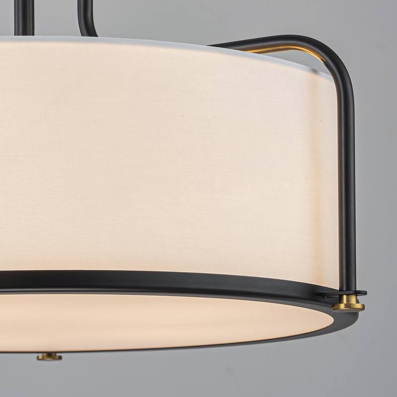 Drum Fabric 5-Light Semi Flush Mount Ceiling 18 in. - 17.7