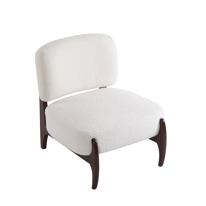 Christopher Knight Home - Everett Modern Boucle Lounge Chair with Solid Wood Frame