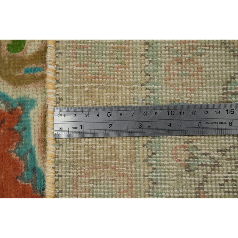 Hand Knotted Oriental 100% Wool Carpet Traditional Floral Oranges & Rust Tabriz Area Rug - 4' 8'' X 3' 2''
