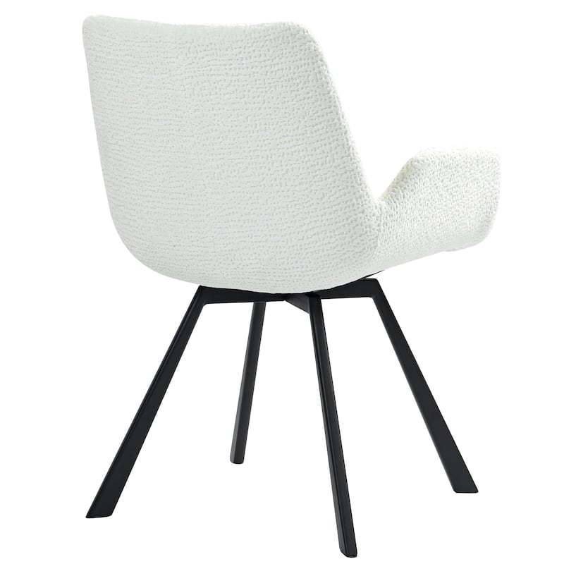 Modern Fabric & Metal Swivel Dining Chair, Set of 4