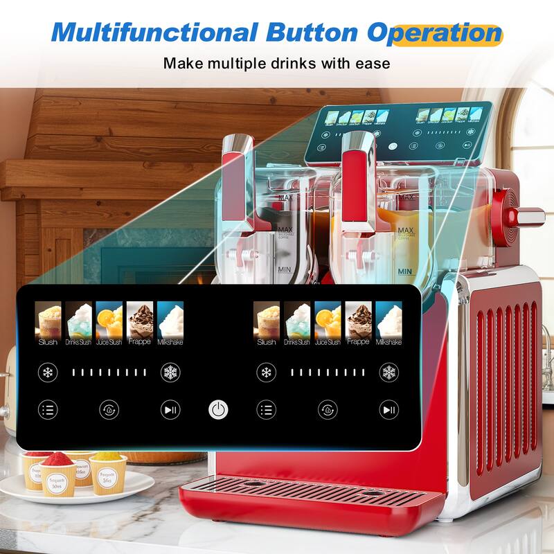 Dual-Tank Slushie Maker with Rapid Chill Technology & 5 Mode - N/A