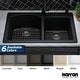 preview thumbnail 9 of 19, Karran Drop-In Quartz 33 in. 1-Hole 60/40 Double Bowl Kitchen Sink Kit