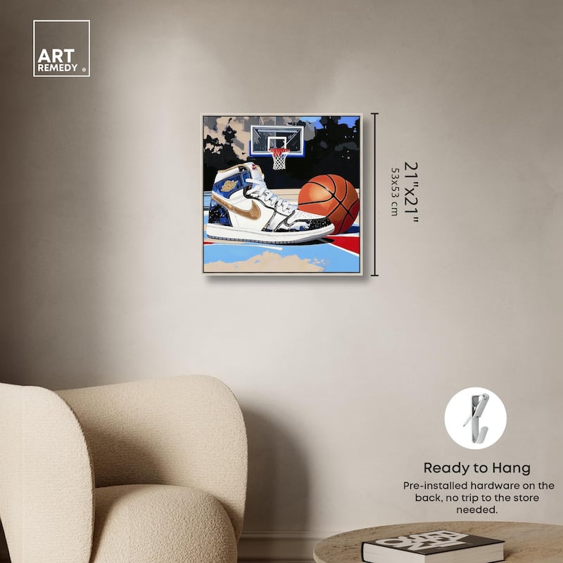 Basketball Court Blues Canvas by Art Remedy